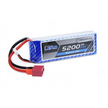 BATERIA LIPO 11.1V 3S 5200MAH 30C / 60C COM PLUG DEAN LEÃO LB5200LP3 DEAN